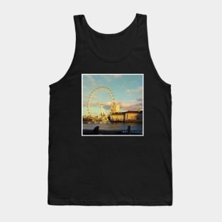 London Eye photography beautiful blue sky with clouds famous city Tank Top